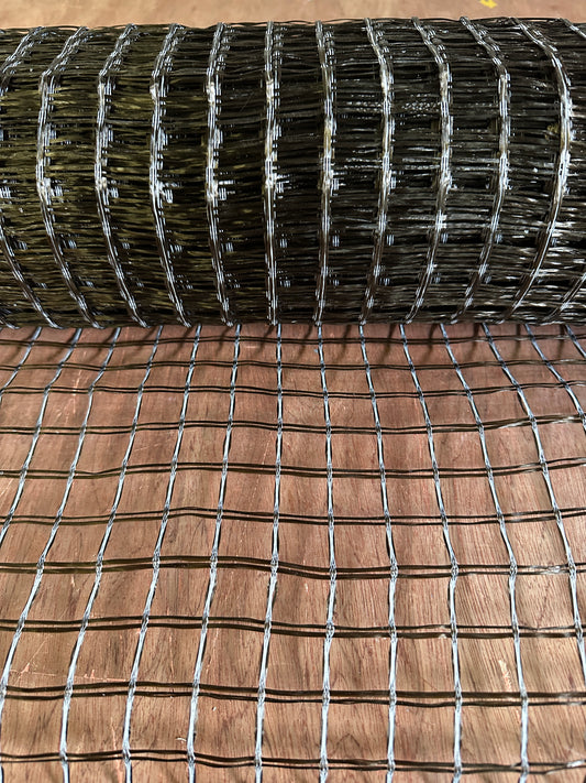 Malla de fibra de basalto 30/30 kN/m, recubrimiento polimérico, 25×25 mm, ancho 1 m, rollo de 50 m²